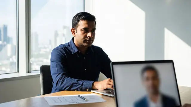 Recruiter conducting a video interview