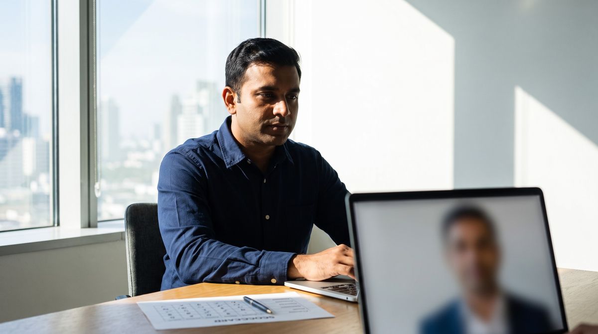Recruiter conducting a video interview